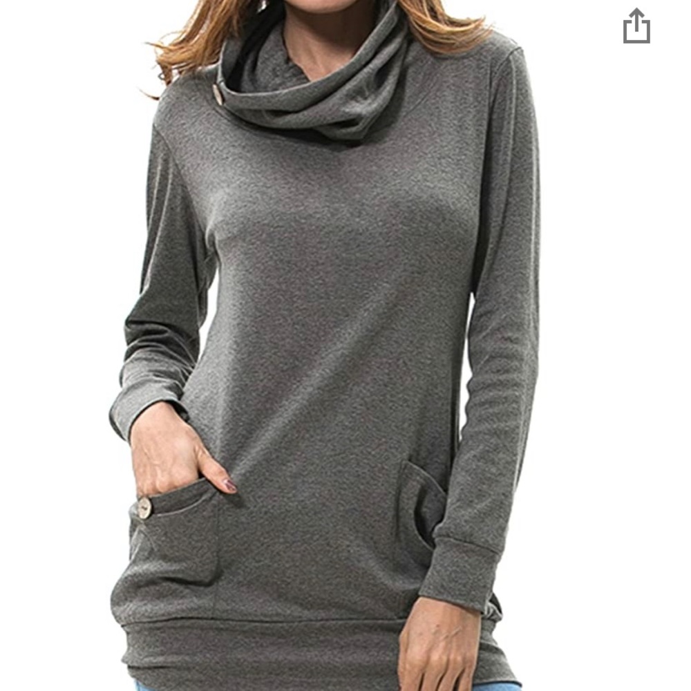 Cowl neck grey tunic